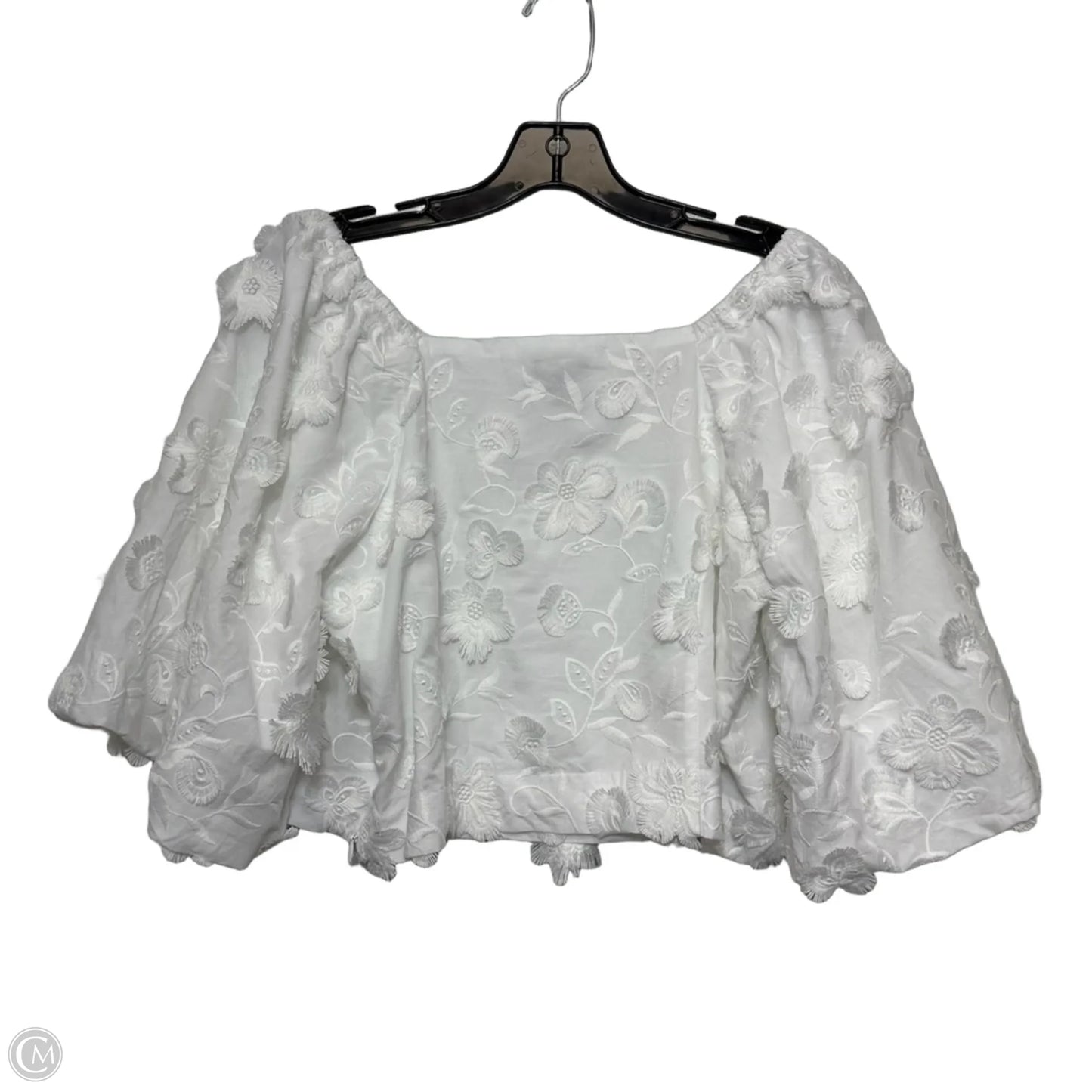 Top Short Sleeve By Ann Taylor In White, Size: 10