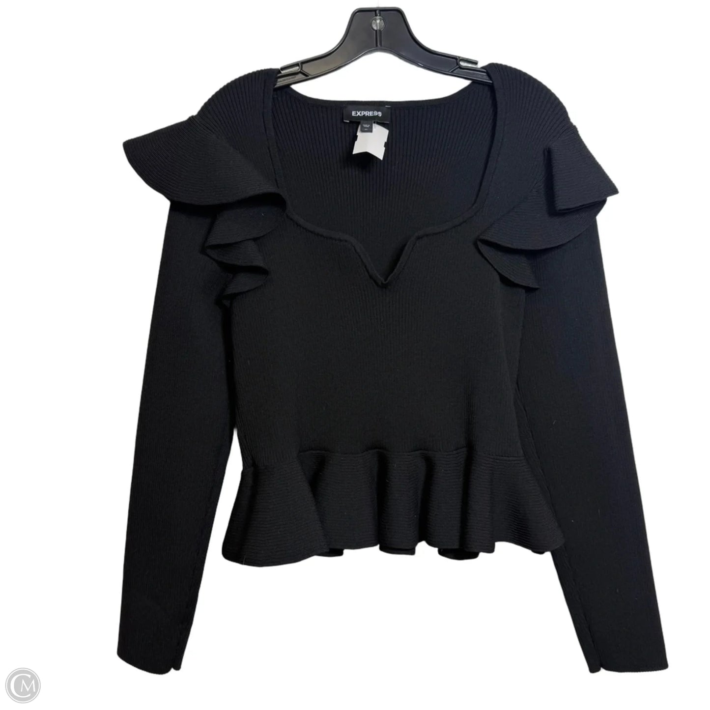 Top Long Sleeve By Express In Black, Size: Xl