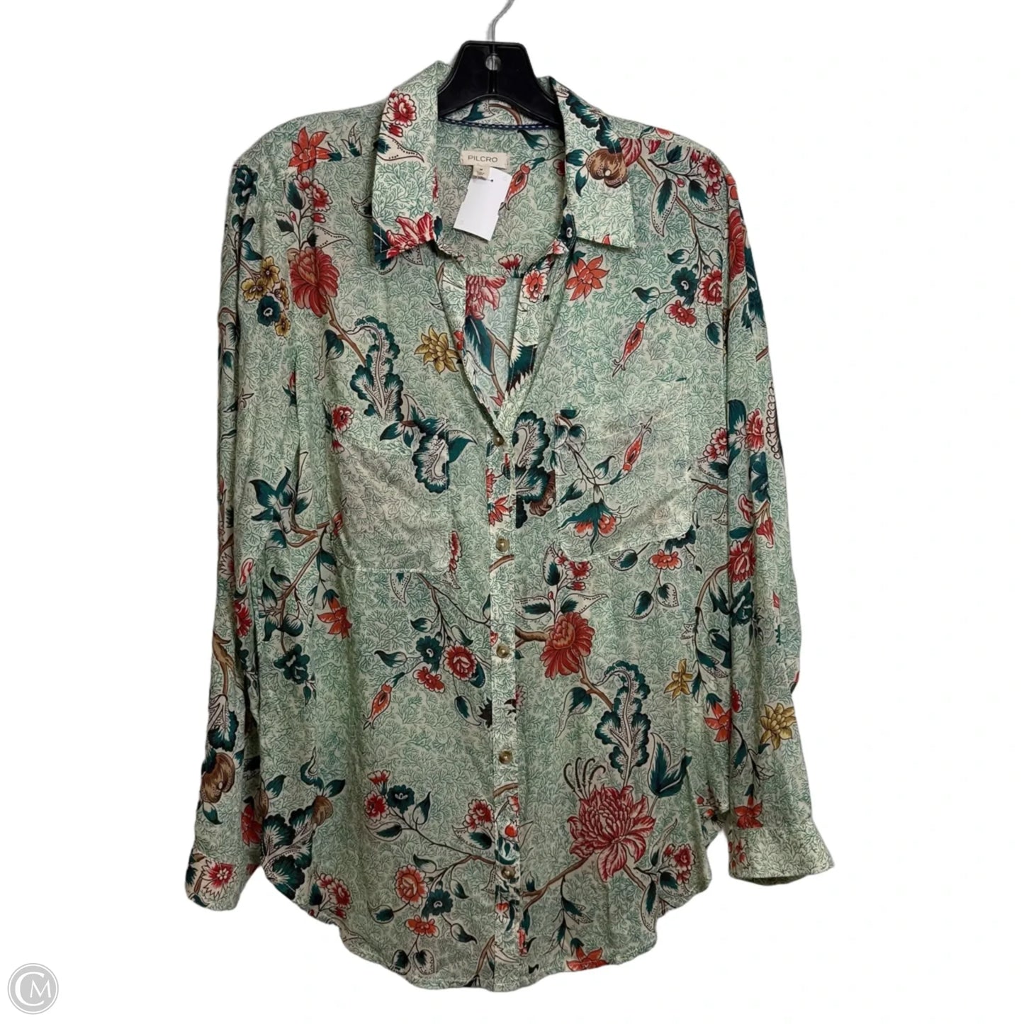 Top Long Sleeve By Pilcro In Green, Size: M