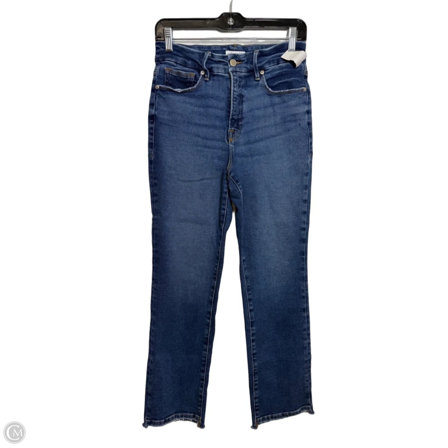 Jeans Cropped By Good American In Blue Denim, Size: 8