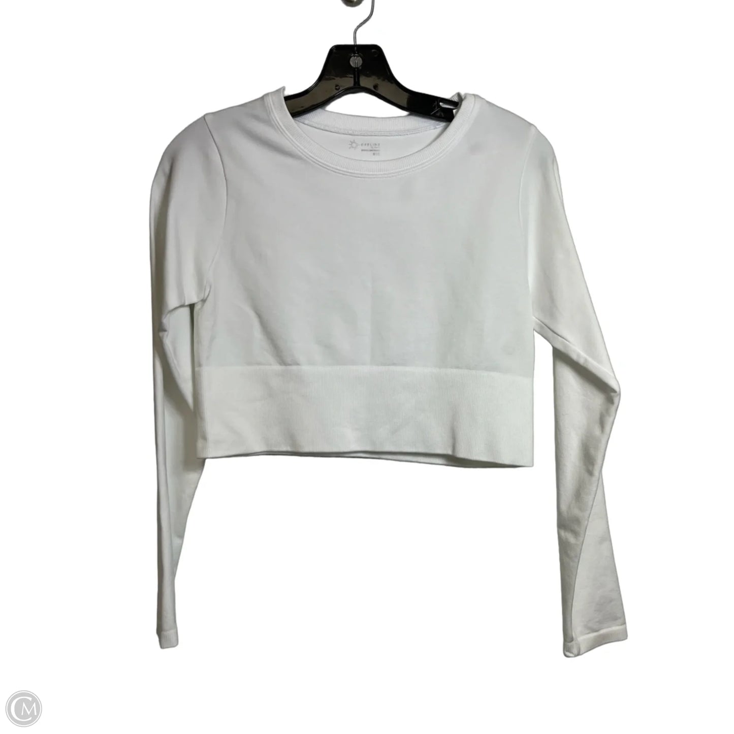 Athletic Top Long Sleeve Crewneck By Offline In White, Size: M