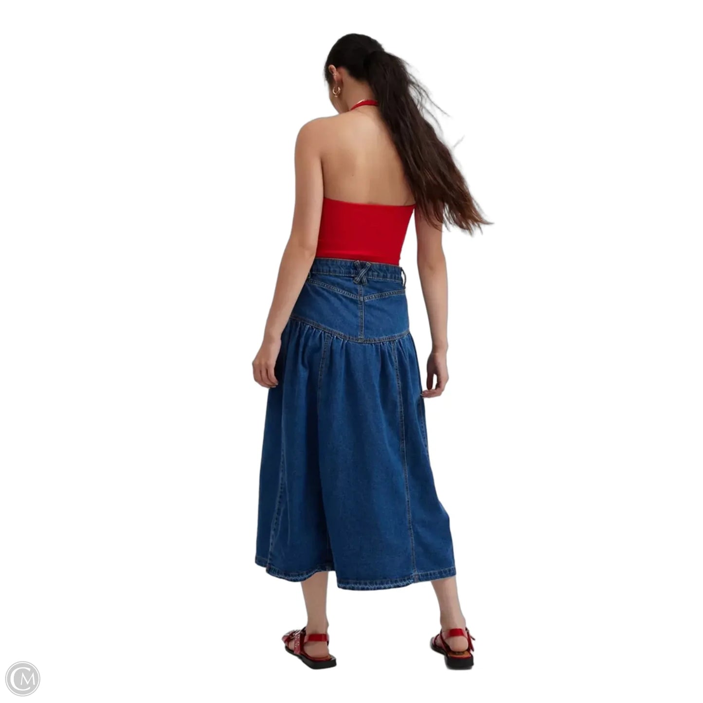 Skirt Maxi By Kimichi Blue In Blue Denim, Size: S