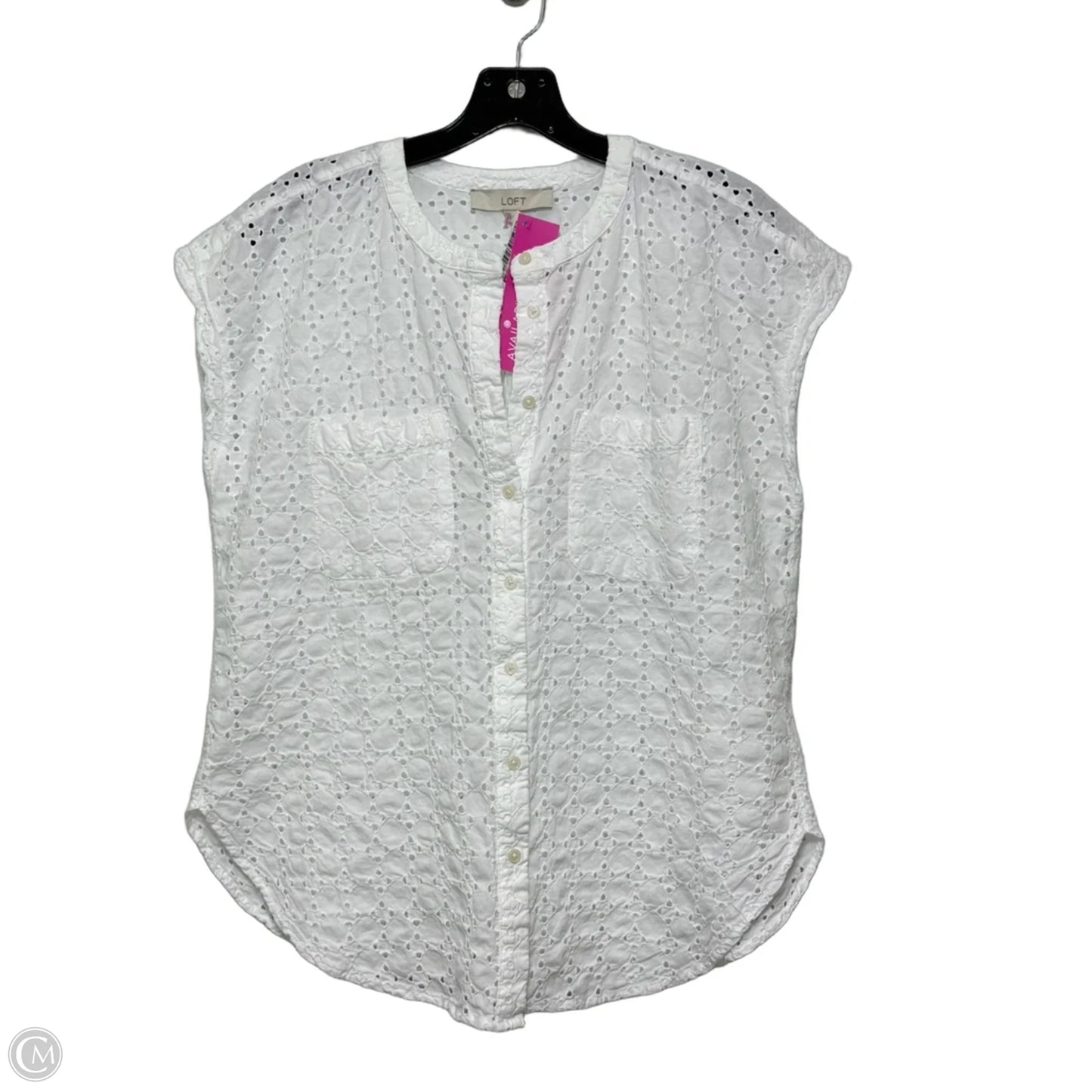 Top Sleeveless By Loft In White, Size: S