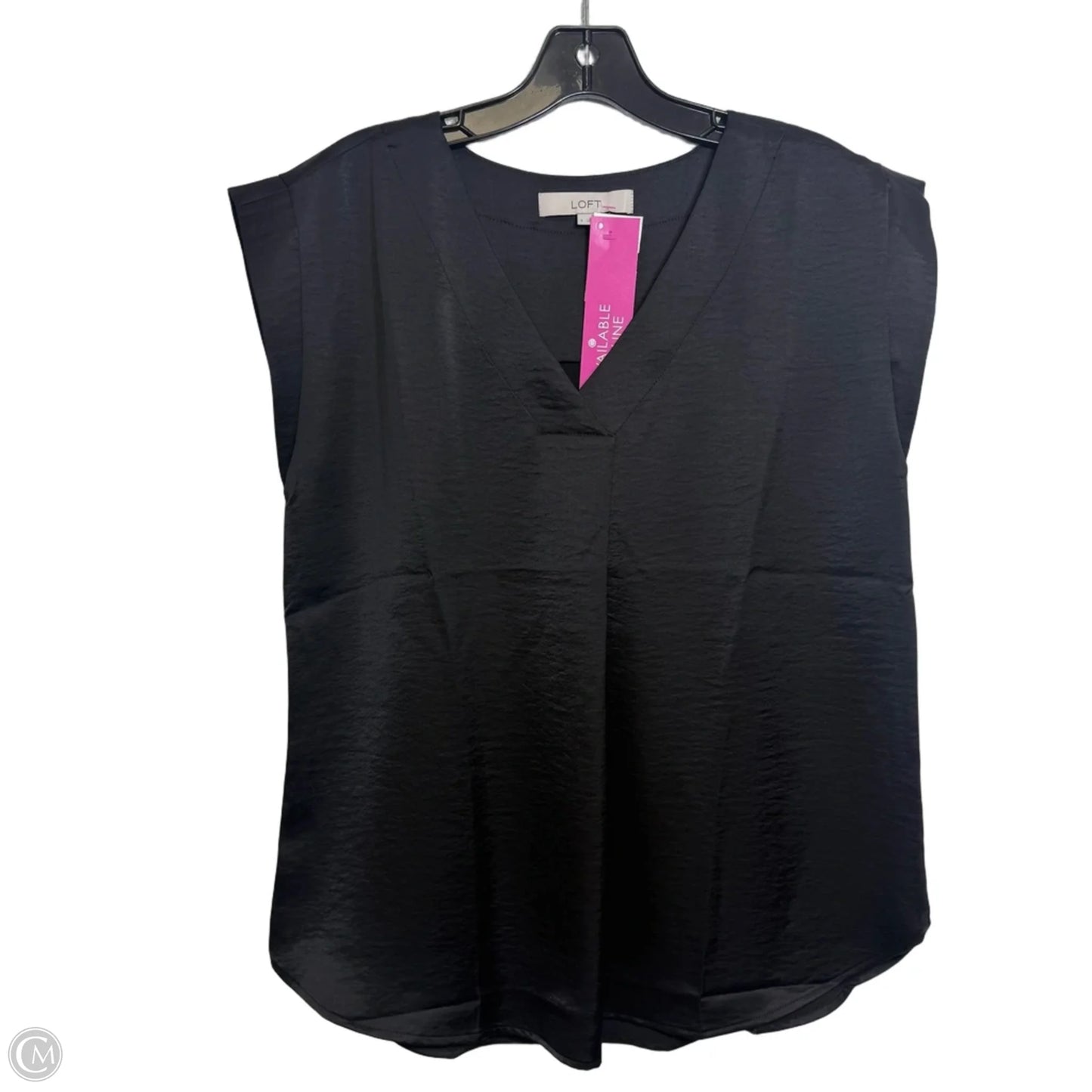 Top Sleeveless By Loft In Black, Size: S