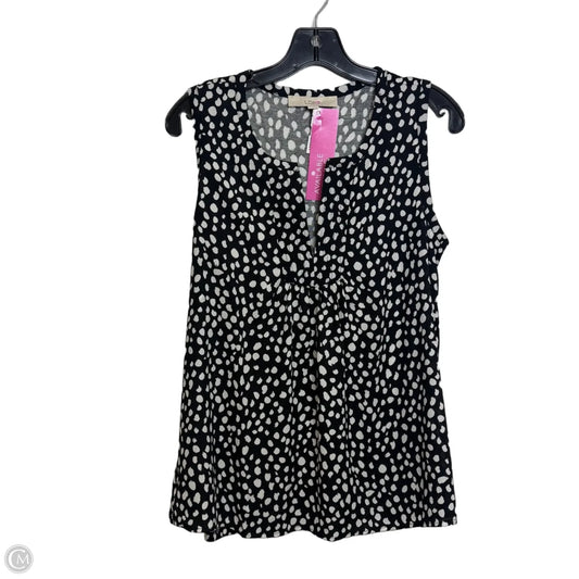 Top Sleeveless By Loft In Black & White, Size: S