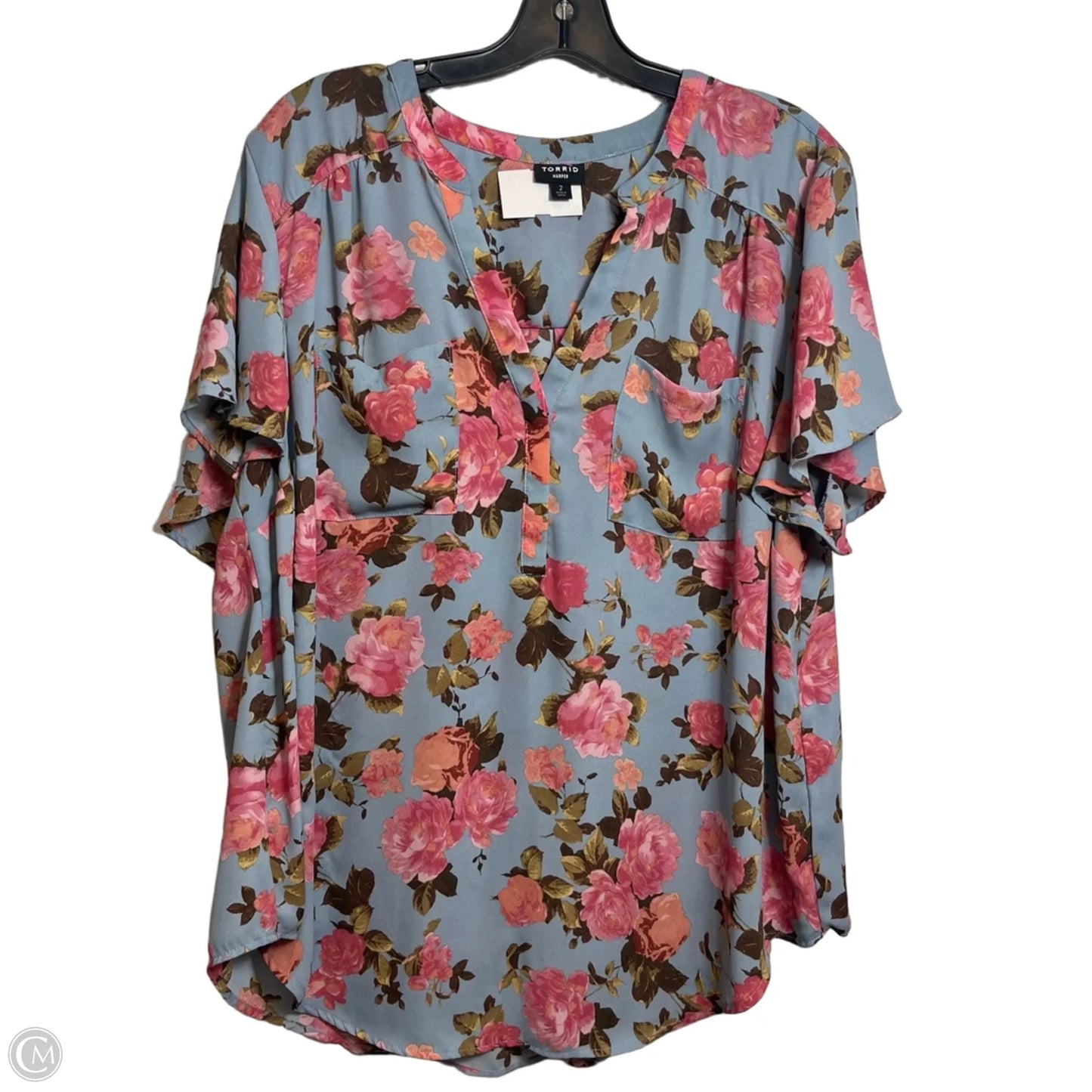 Top Short Sleeve By Torrid In Floral Print, Size: 2x