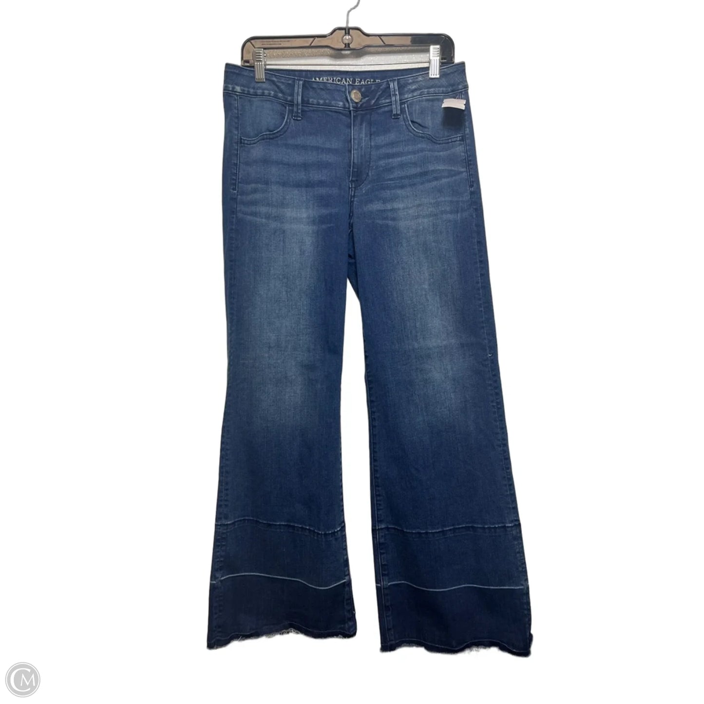 Jeans Wide Leg By American Eagle In Blue Denim, Size: 10