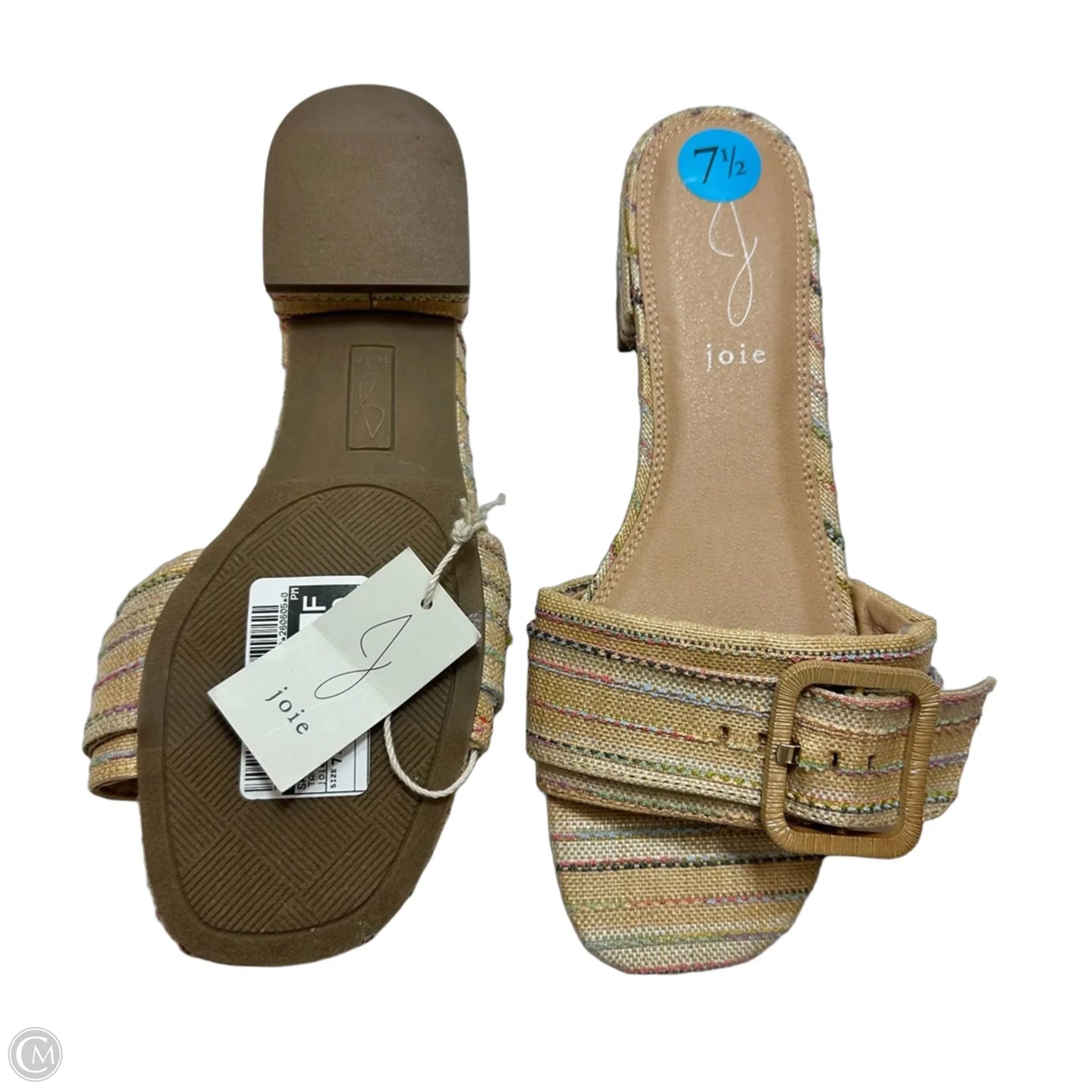 Sandals Flats By Clothes Mentor In Tan, Size: 7.5