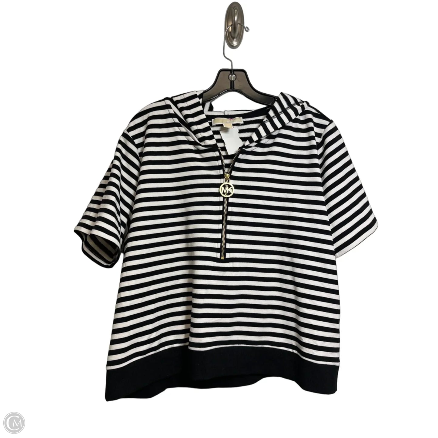 Top Short Sleeve By Michael By Michael Kors In Striped Pattern, Size: Xl