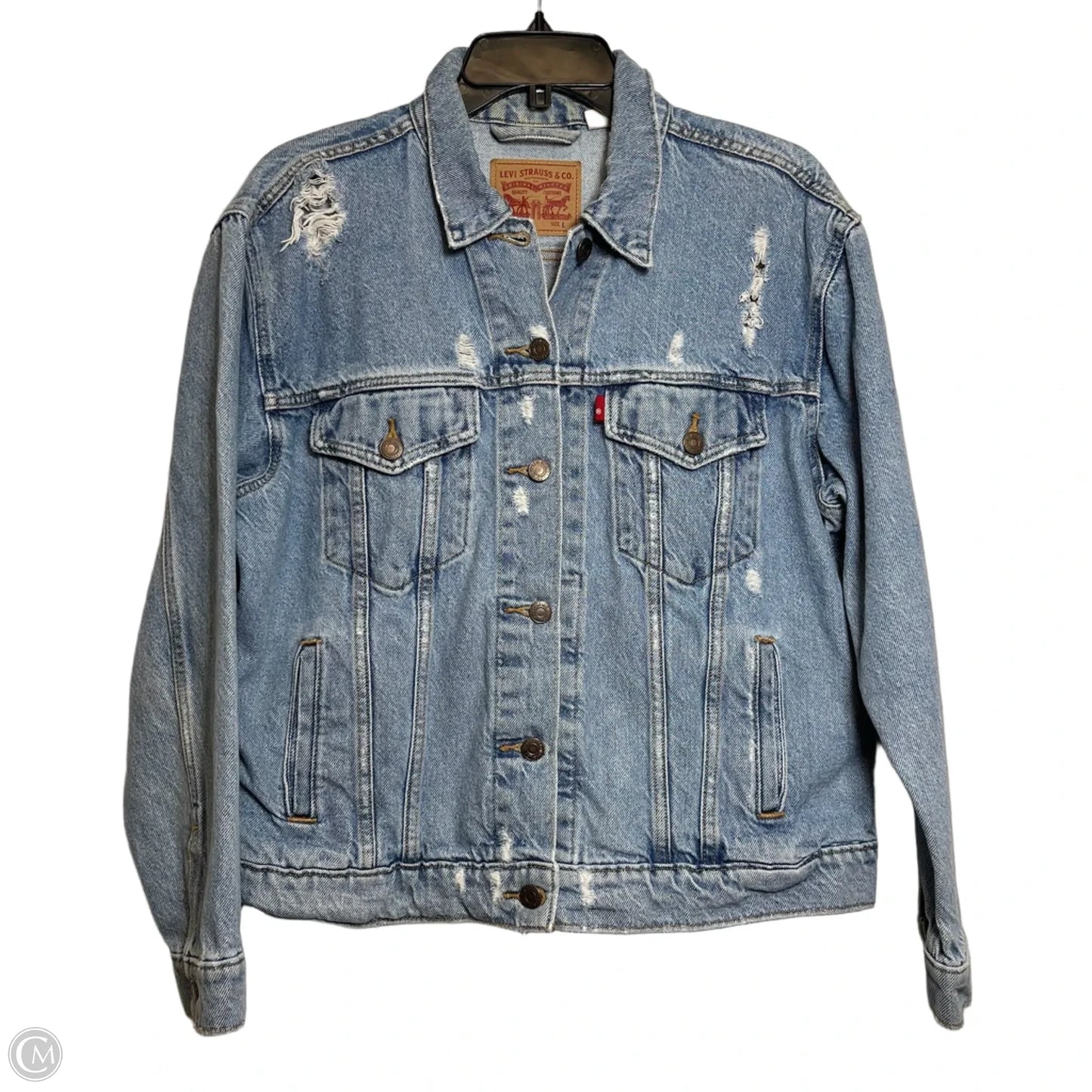 Jacket Denim By Levis In Blue Denim, Size: L