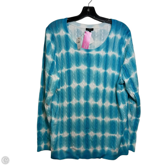 Sweater By Talbots In Blue & White, Size: 1x