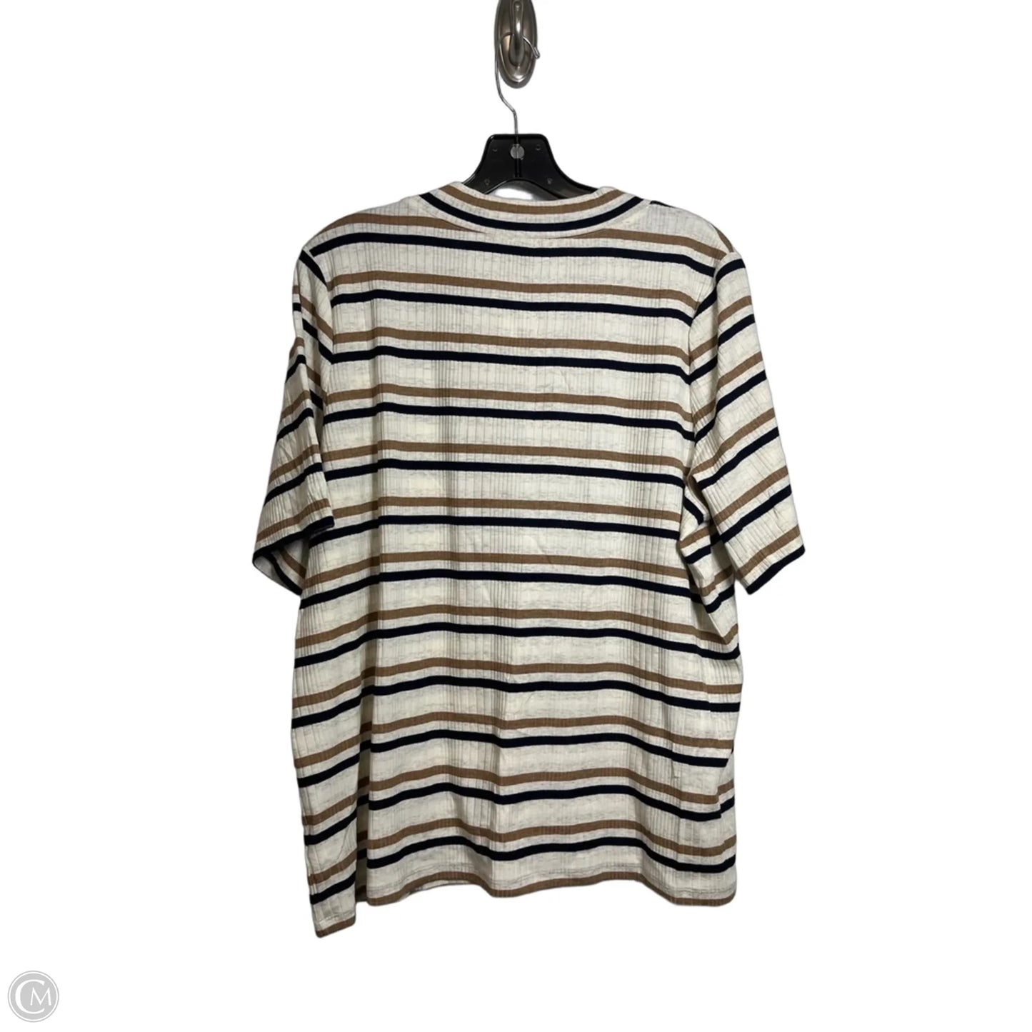 Top Short Sleeve By Talbots In Striped Pattern, Size: 2x