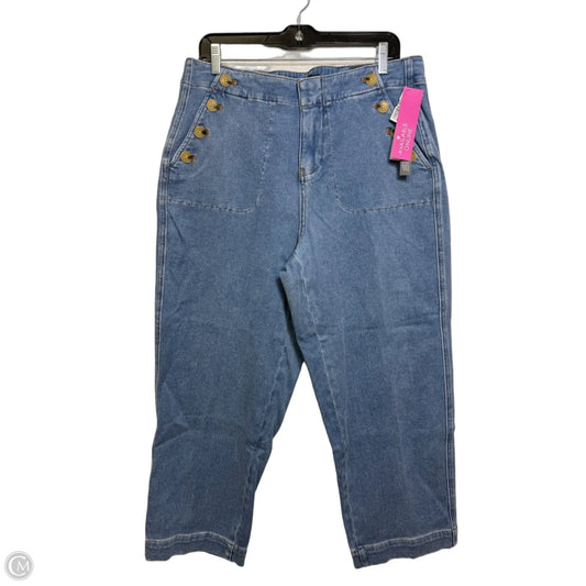 Jeans Straight By Talbots In Blue Denim, Size: 14