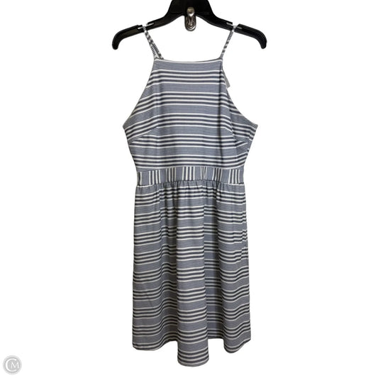 Dress Casual Midi By Banana Republic In Blue & White, Size: 10p