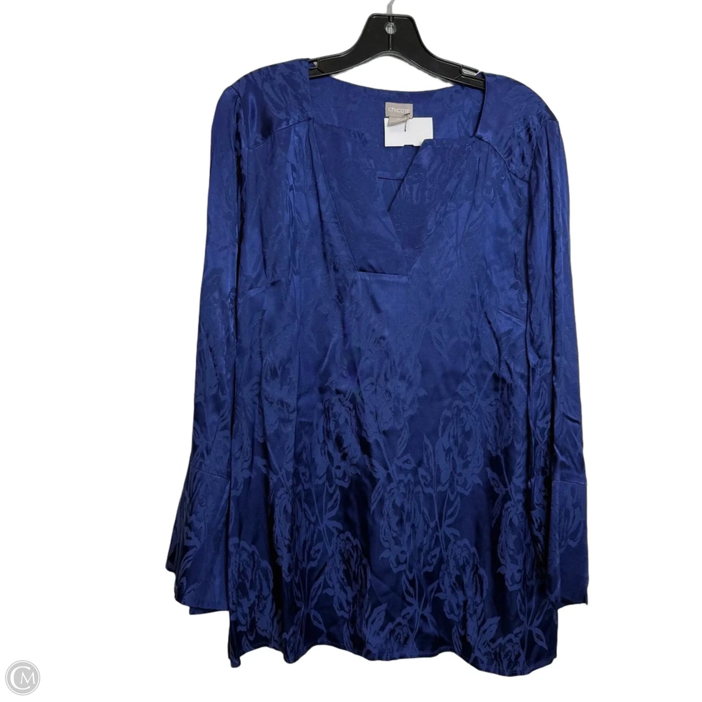 Top Long Sleeve By Chicos In Blue, Size: L