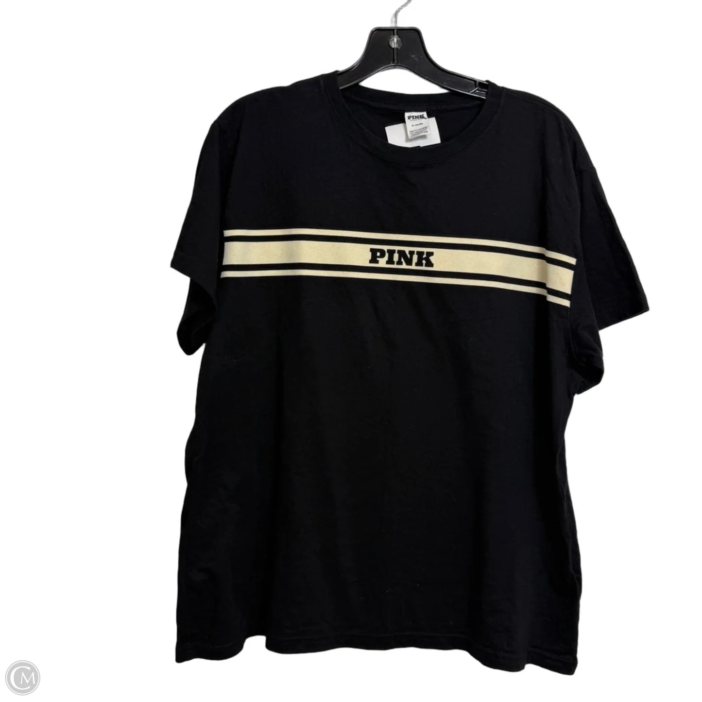 Top Short Sleeve Basic By Pink In Black, Size: M
