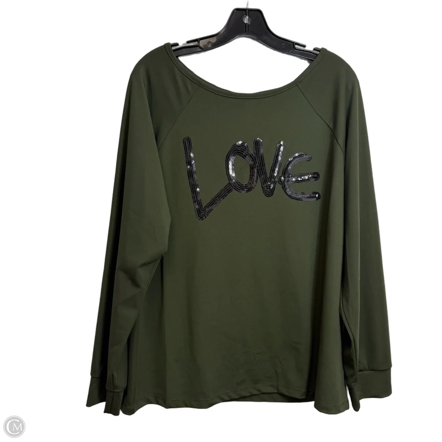 Top Long Sleeve By Ashley Stewart In Green, Size: Xl