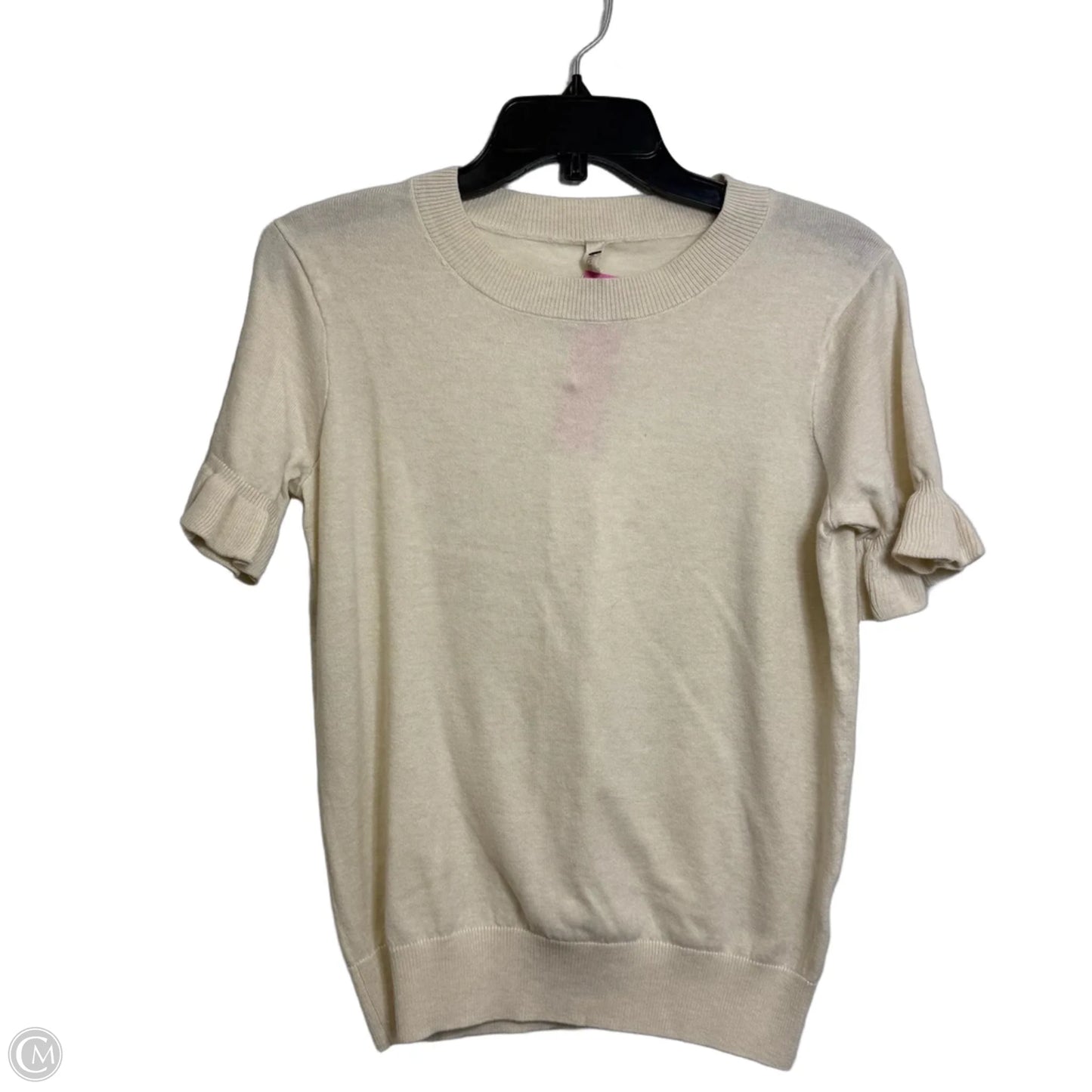 Sweater Short Sleeve By Clothes Mentor In Ivory, Size: S