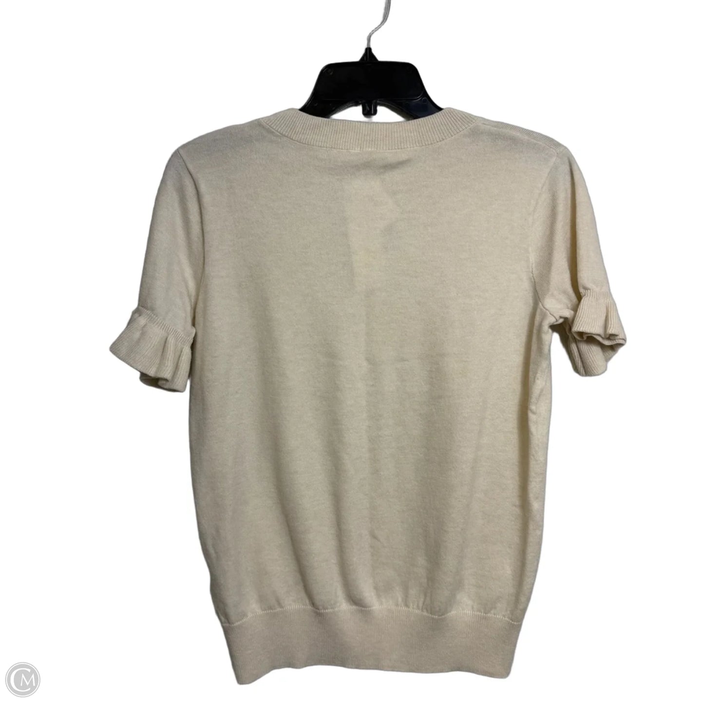 Sweater Short Sleeve By Clothes Mentor In Ivory, Size: S