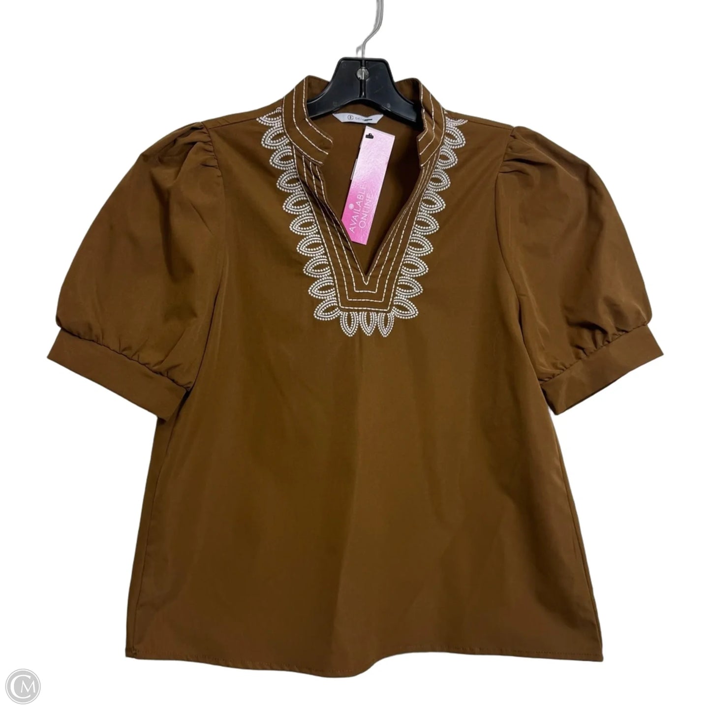 Top Short Sleeve By Clothes Mentor In Brown, Size: S