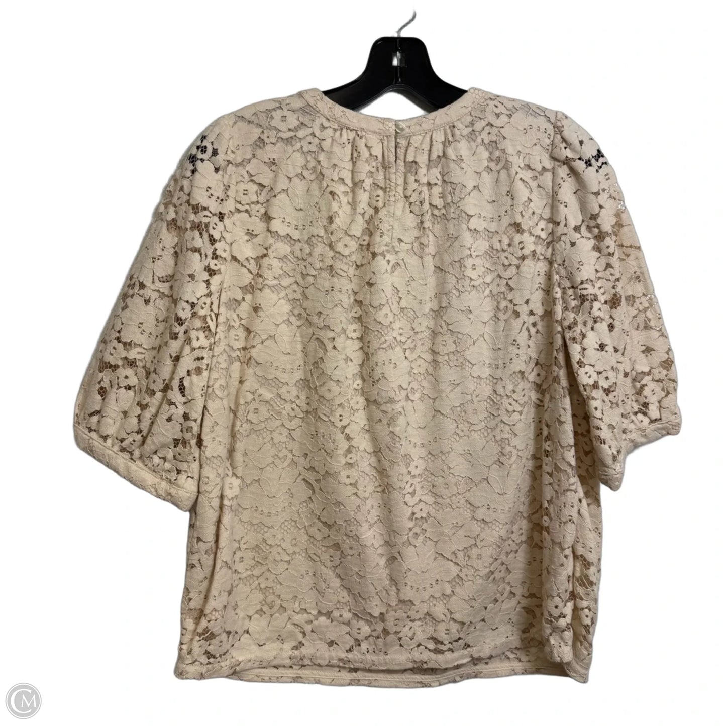 Top Short Sleeve By Loft In Ivory, Size: S