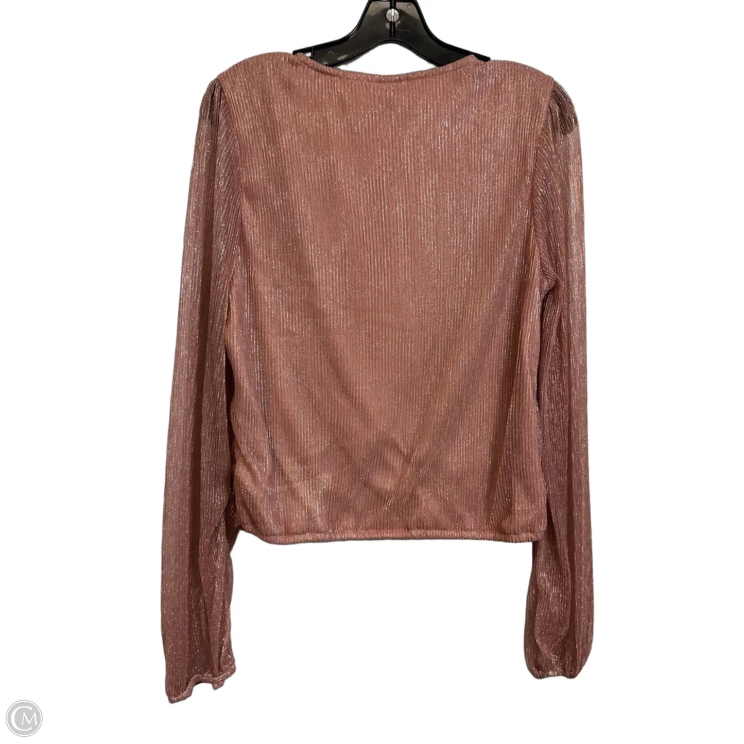 Top Long Sleeve By Willow & Root In Pink, Size: L