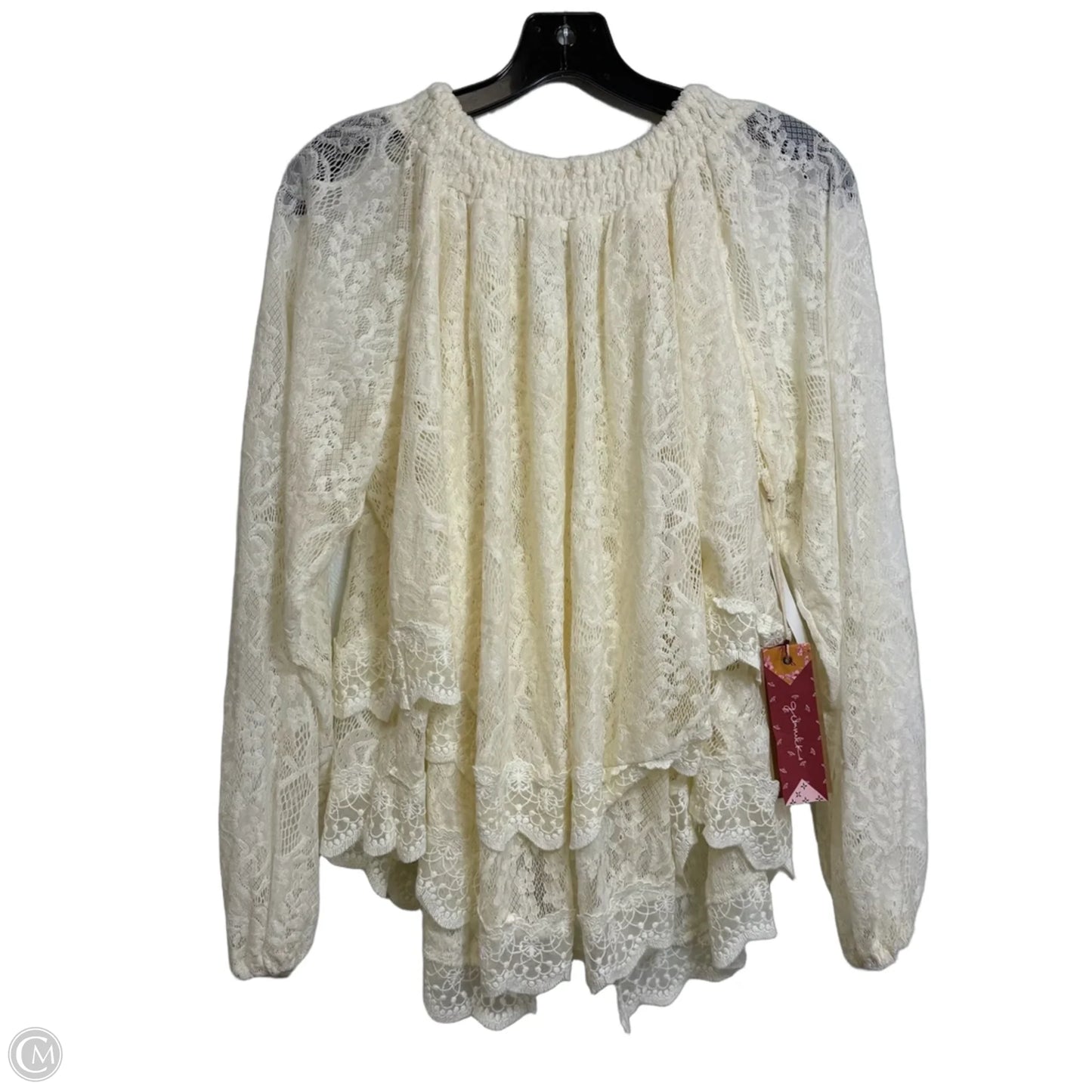 Top Long Sleeve By Gimmicks In Ivory, Size: Xl