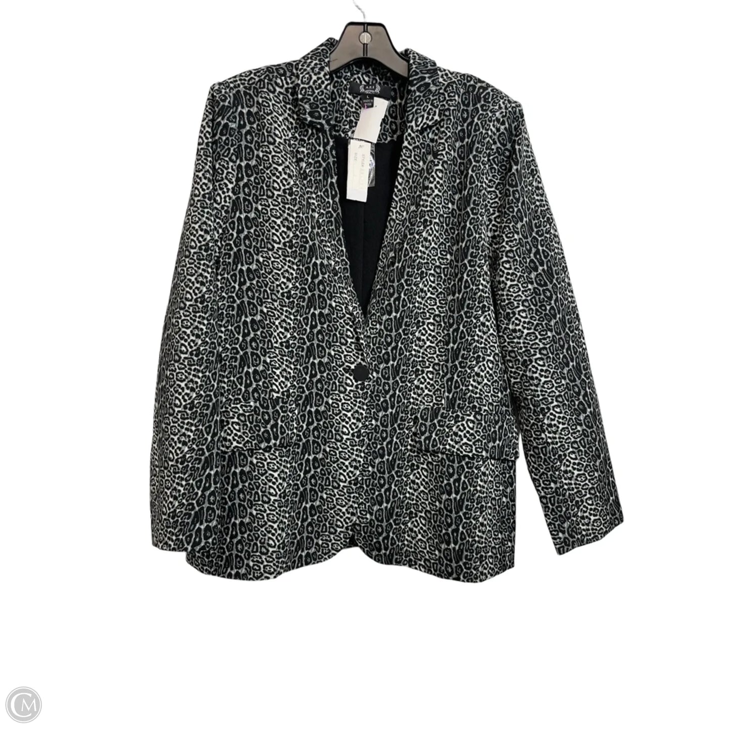 Blazer By Clothes Mentor In Animal Print, Size: L