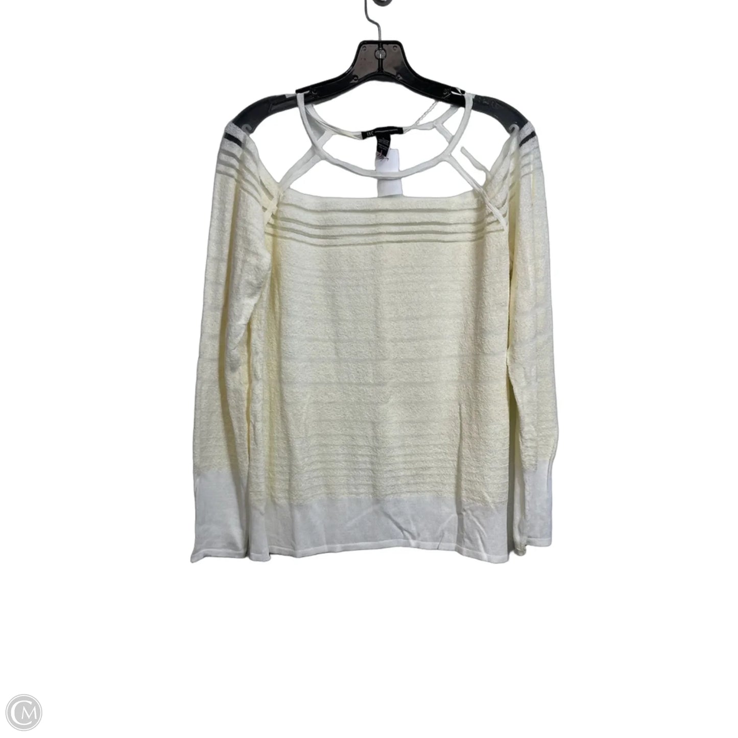 Top Long Sleeve By Inc In Ivory, Size: L