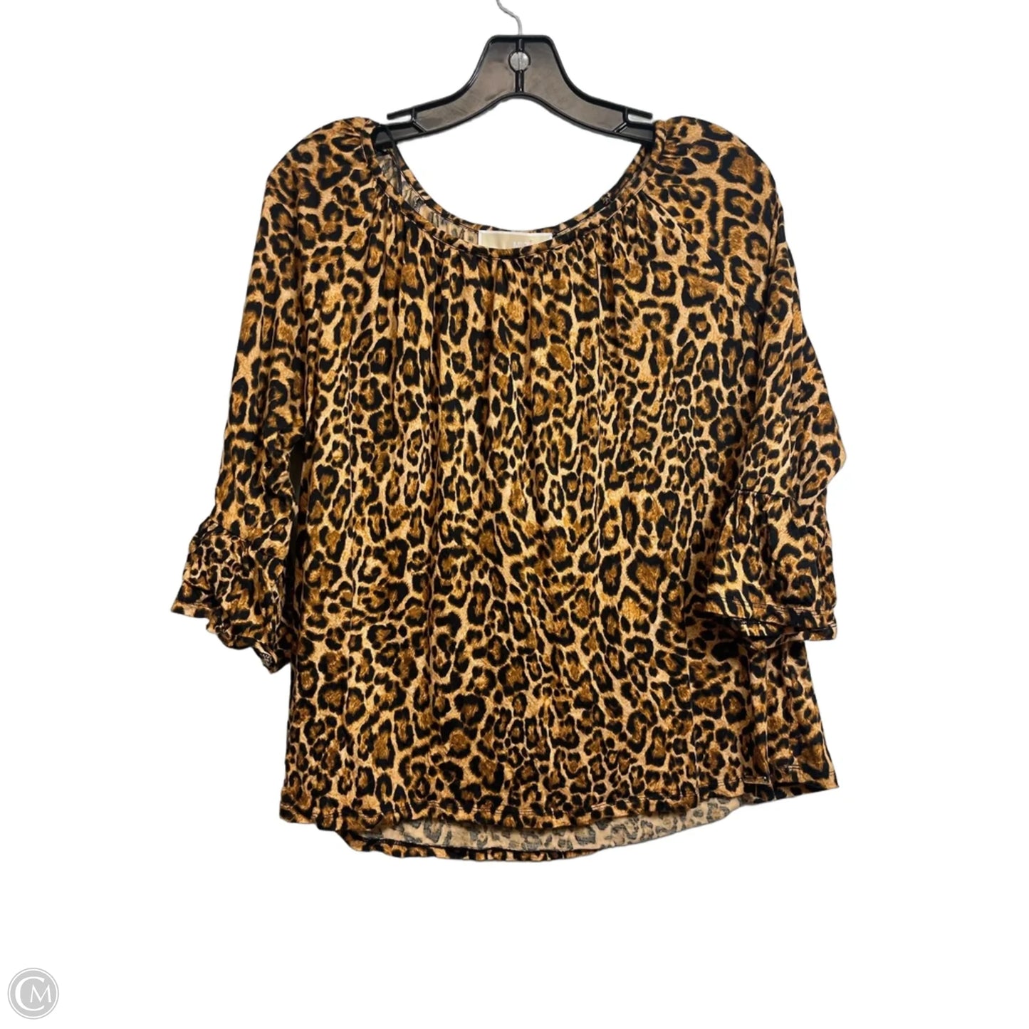 Top Long Sleeve By Michael By Michael Kors In Animal Print, Size: L