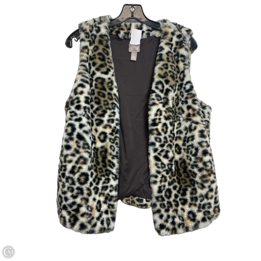 Vest Faux Fur & Sherpa By Chicos In Animal Print, Size: S