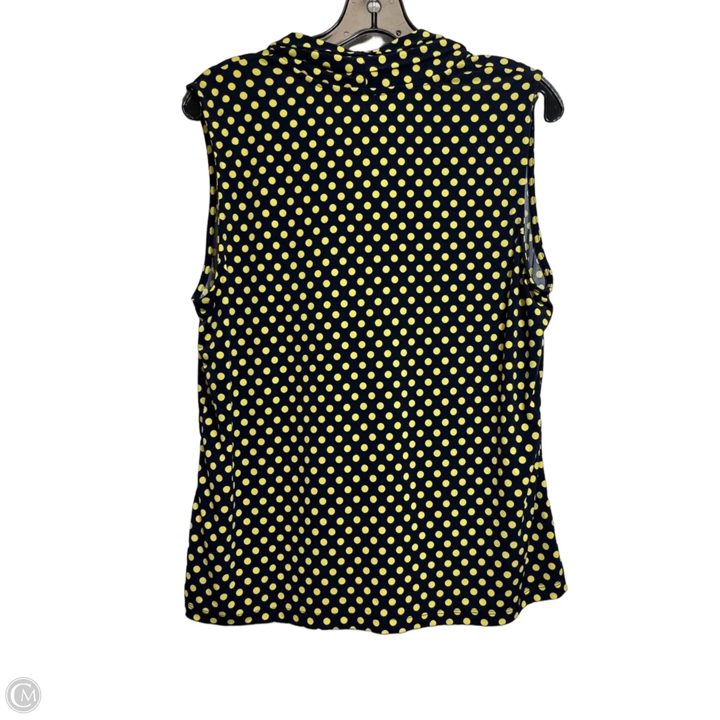 Top Sleeveless By Anne Klein In Black & Yellow, Size: L