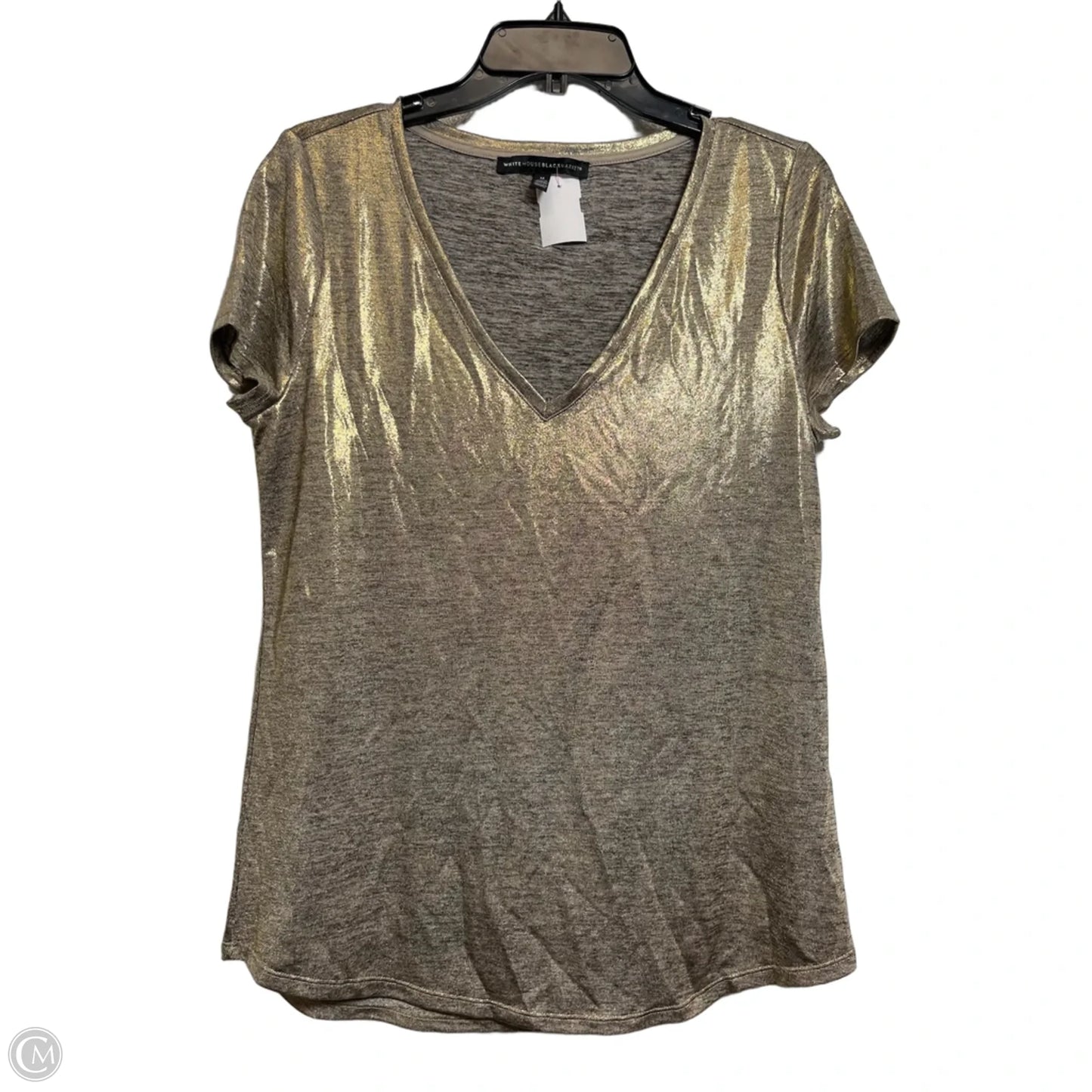 Top Short Sleeve By White House Black Market In Gold, Size: M