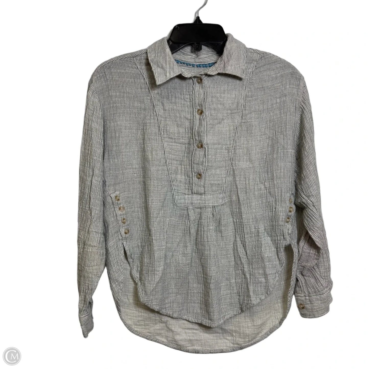 Top Long Sleeve Basic By Anthropologie In Striped Pattern, Size: Xsp