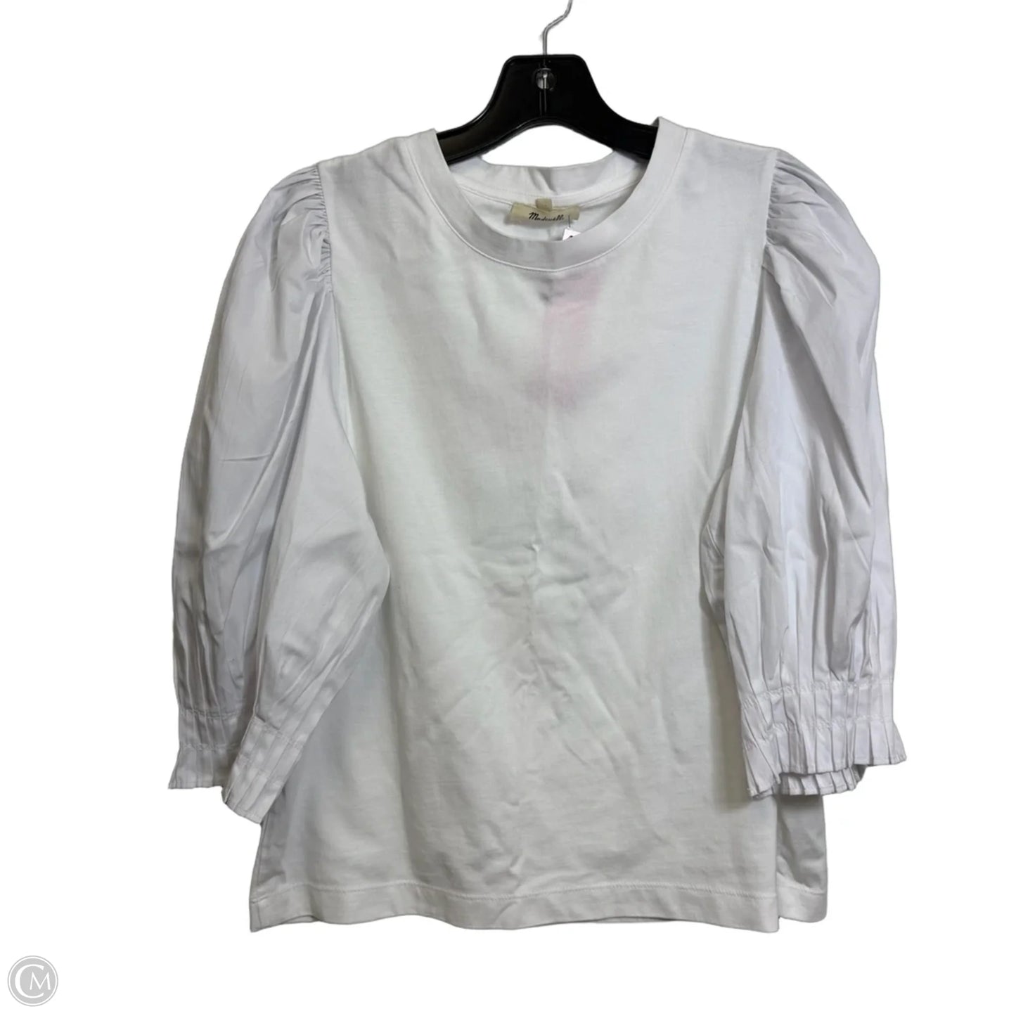 Top 3/4 Sleeve By Madewell In White, Size: L