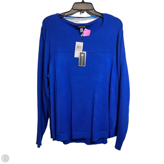 Sweater By Cable And Gauge In Blue, Size: 2x