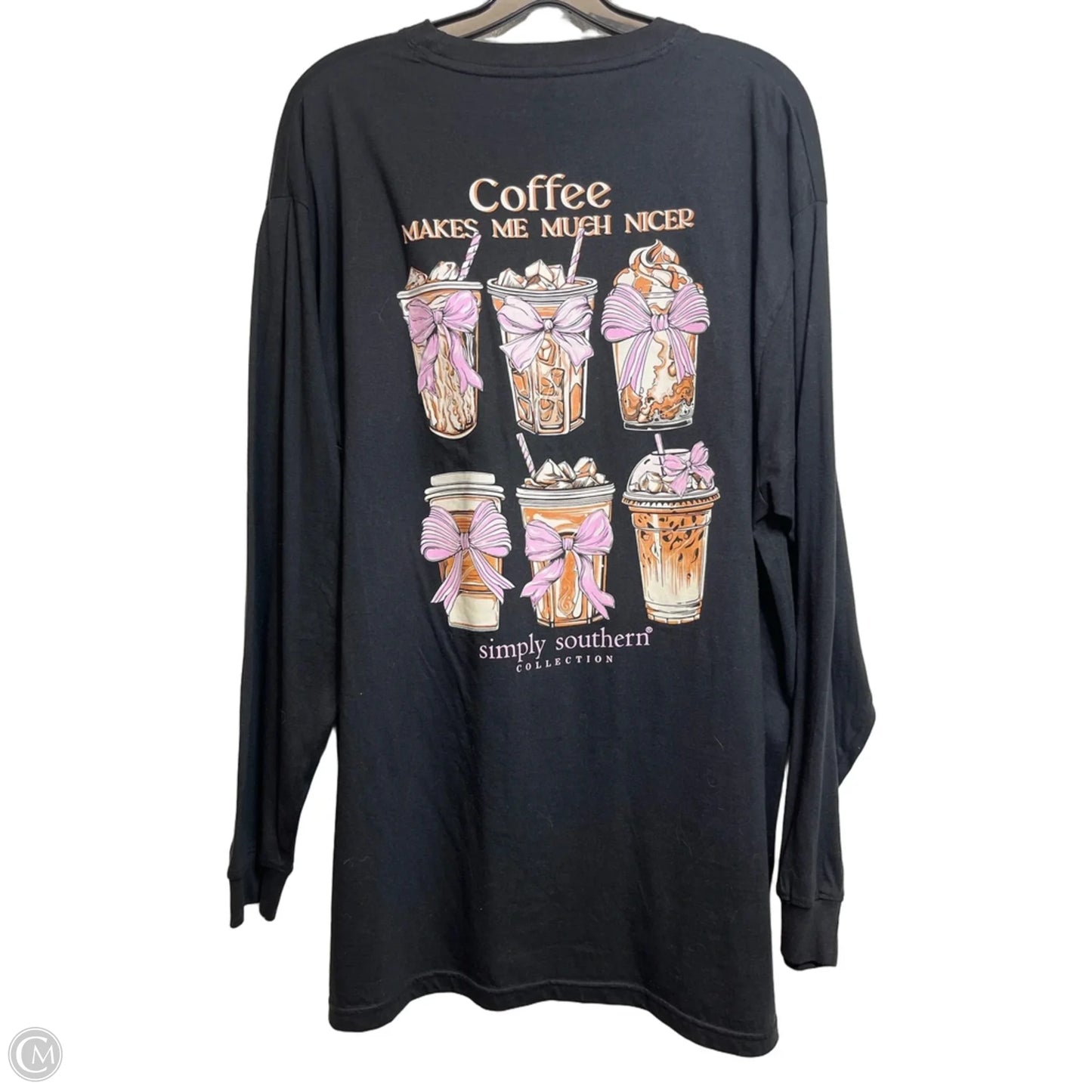 Top Long Sleeve By Simply Southern In Black, Size: S