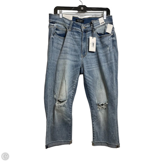 Jeans Cropped By Judy Blue In Blue Denim, Size: 14