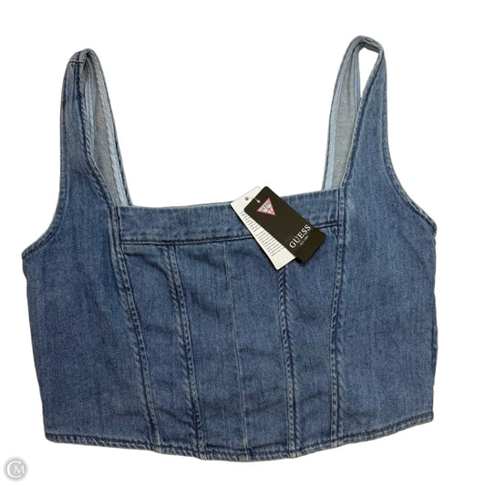 Top Sleeveless By Guess In Blue Denim size large