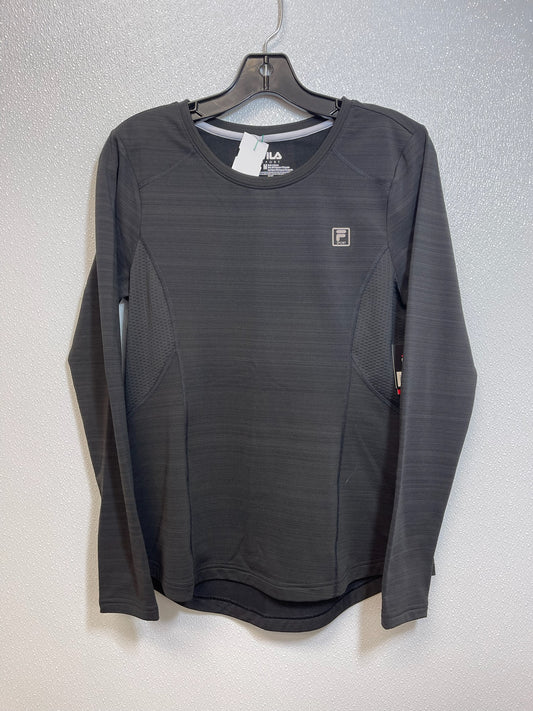 Athletic Top Long Sleeve Crewneck By Fila In Black, Size: M