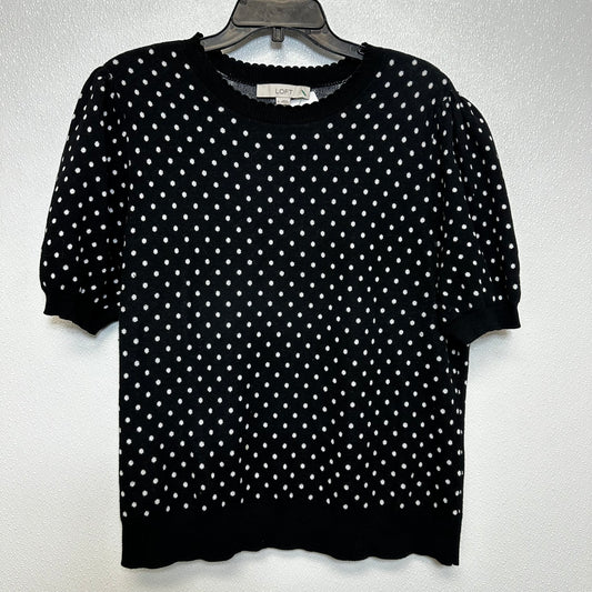 Sweater Short Sleeve By Loft In Polkadot, Size: Xl