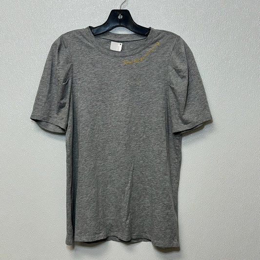 Grey Top Short Sleeve Basic Clothes Mentor, Size M