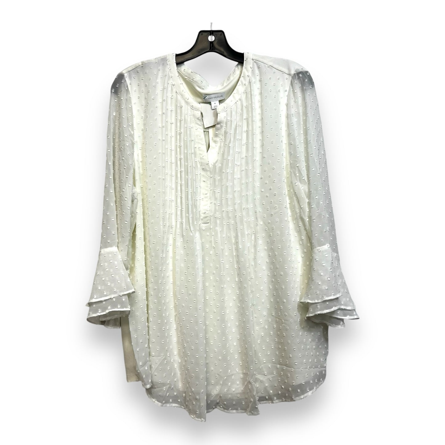 Top Long Sleeve By Charter Club In White, Size: Xl