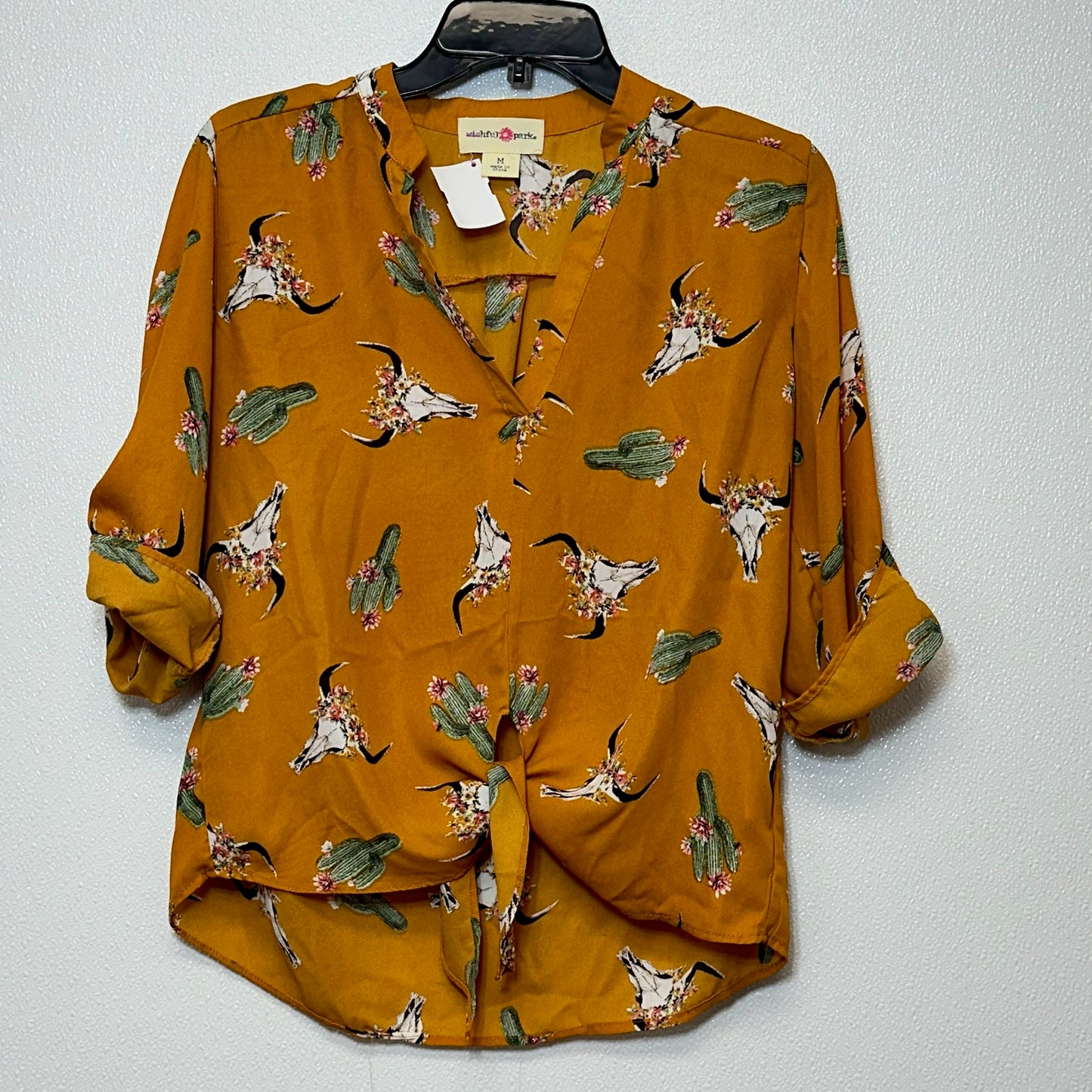 Top Long Sleeve By Wishful Park In Yellow, Size: M