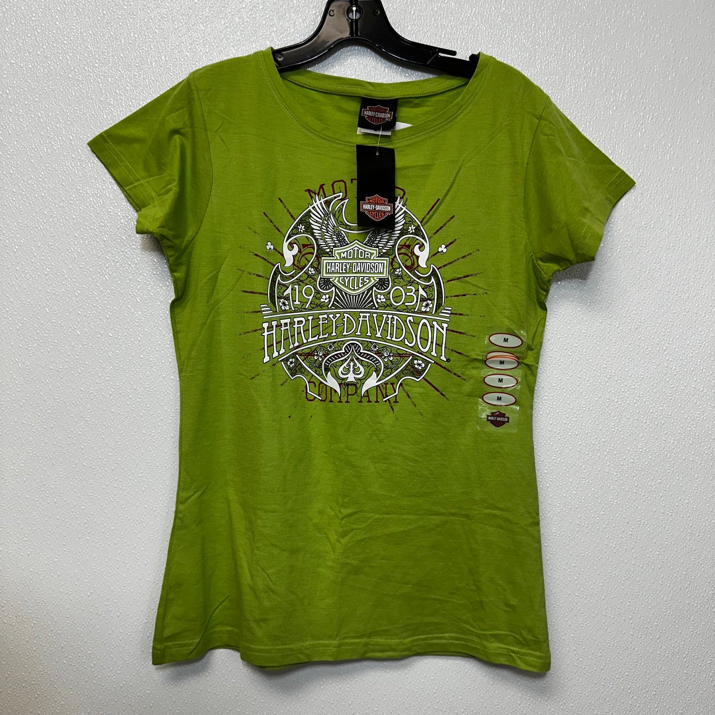 Top Short Sleeve By Harley Davidson In Green, Size: M