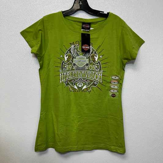 Top Short Sleeve By Harley Davidson In Green, Size: M