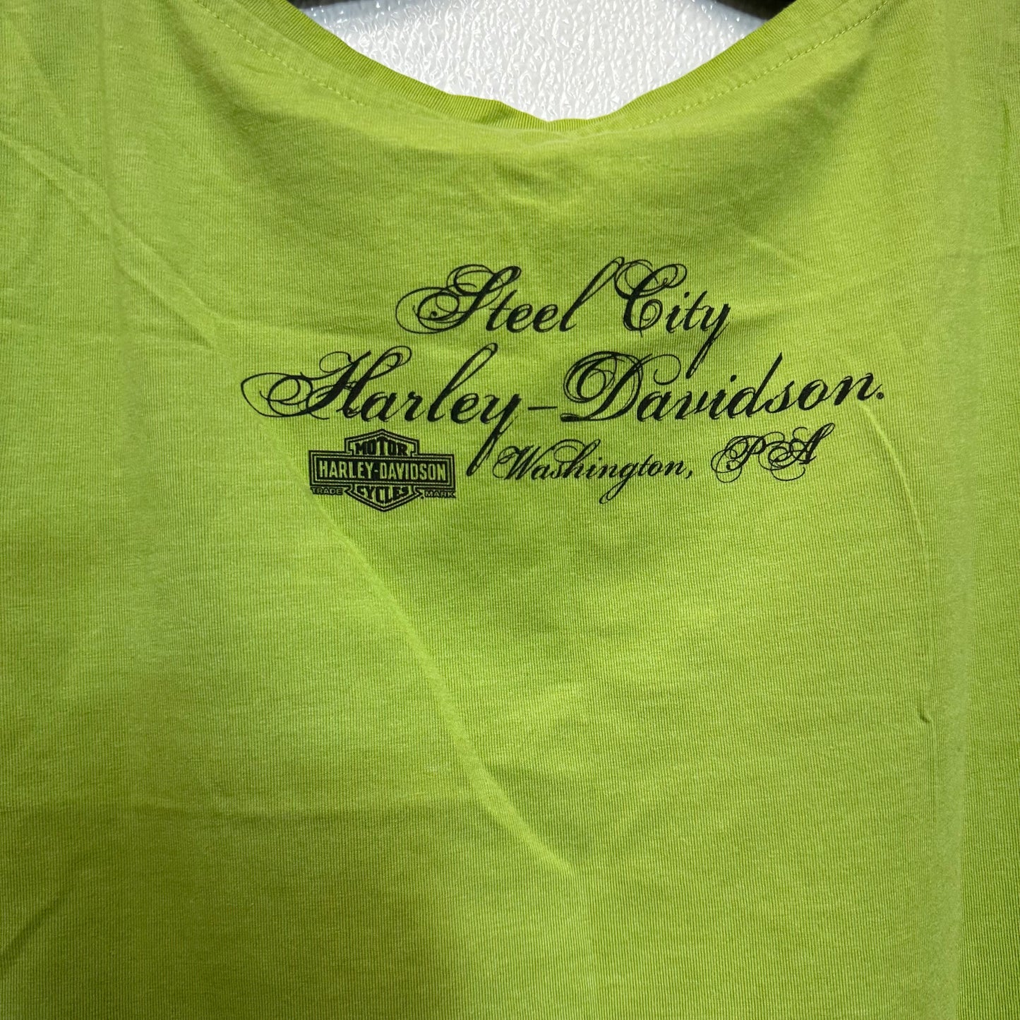 Top Short Sleeve By Harley Davidson In Green, Size: M