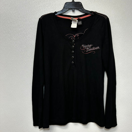 Top Long Sleeve By Harley Davidson In Black, Size: Xl