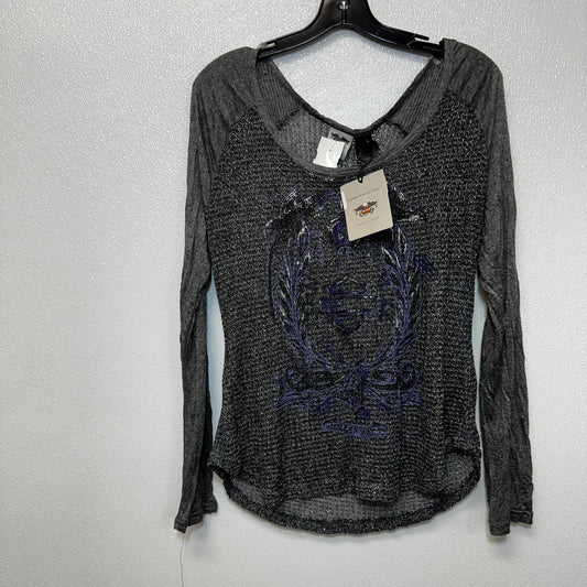 Top Long Sleeve By Harley Davidson In Grey, Size: L