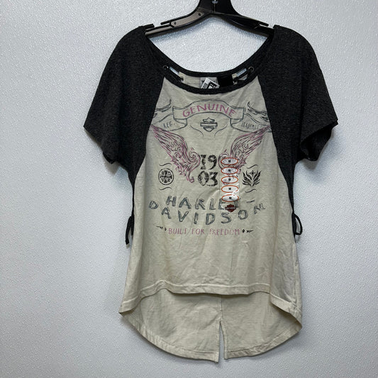 Top Short Sleeve By Harley Davidson In Grey, Size: M